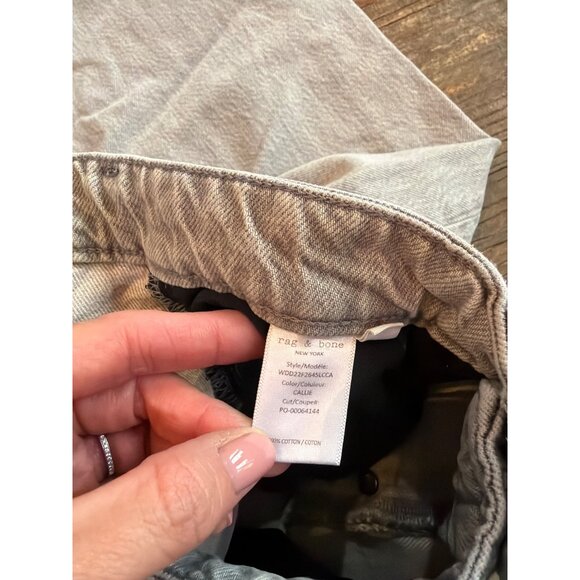 rag & bone Maya Ankle Slim High-Rise Rigid Jeans Callie LIGHT Gray Womens Size 2 - Picture 10 of 10